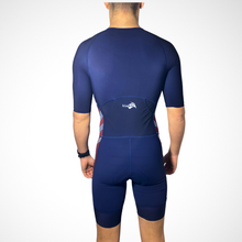 Load image into Gallery viewer, usa triathlon - triathlete swim bike run speedsuit aero kiwami sports