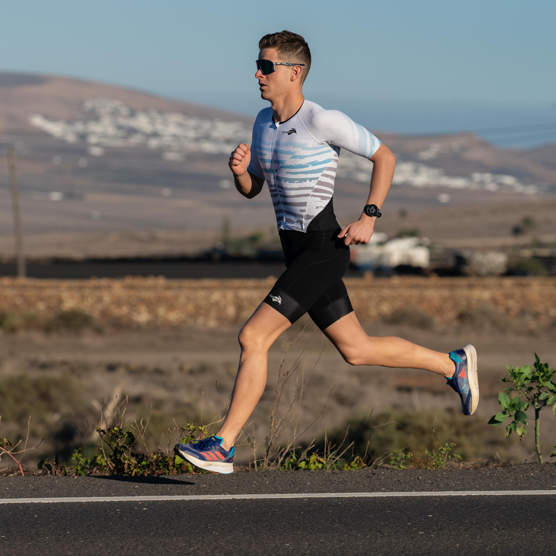 High-performance triathlon suit for men – colorful, aerodynamic, and breathable