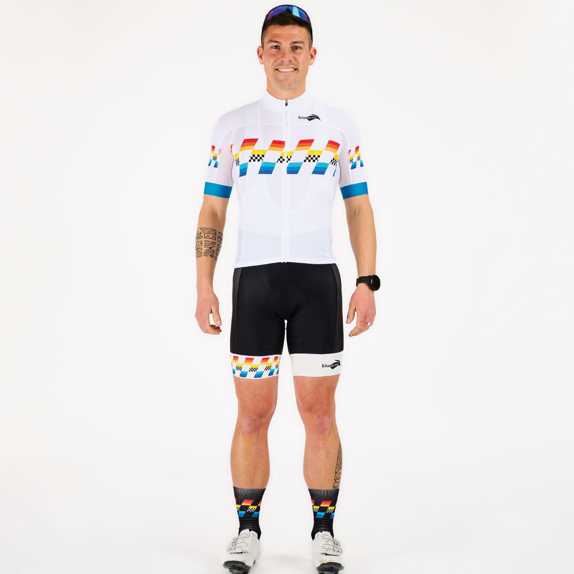 MEN'S AUBISQUE CYCLING BIB FINISHER WHITE