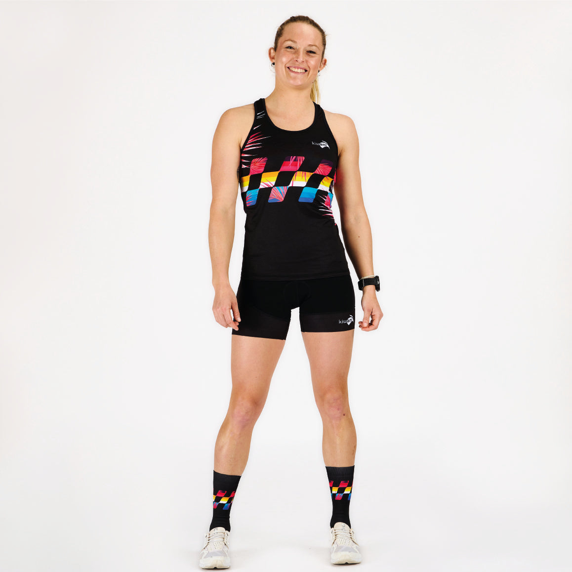 Sleeveless running tops for women to keep you cool, dry, and comfortable. Ideal for training on warm days. Made by Kiwami Sports, triathlon brand since 2003