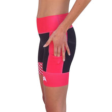 Load image into Gallery viewer, WOMEN'S PRIMA 2 TRI SHORTS BLACK PINK