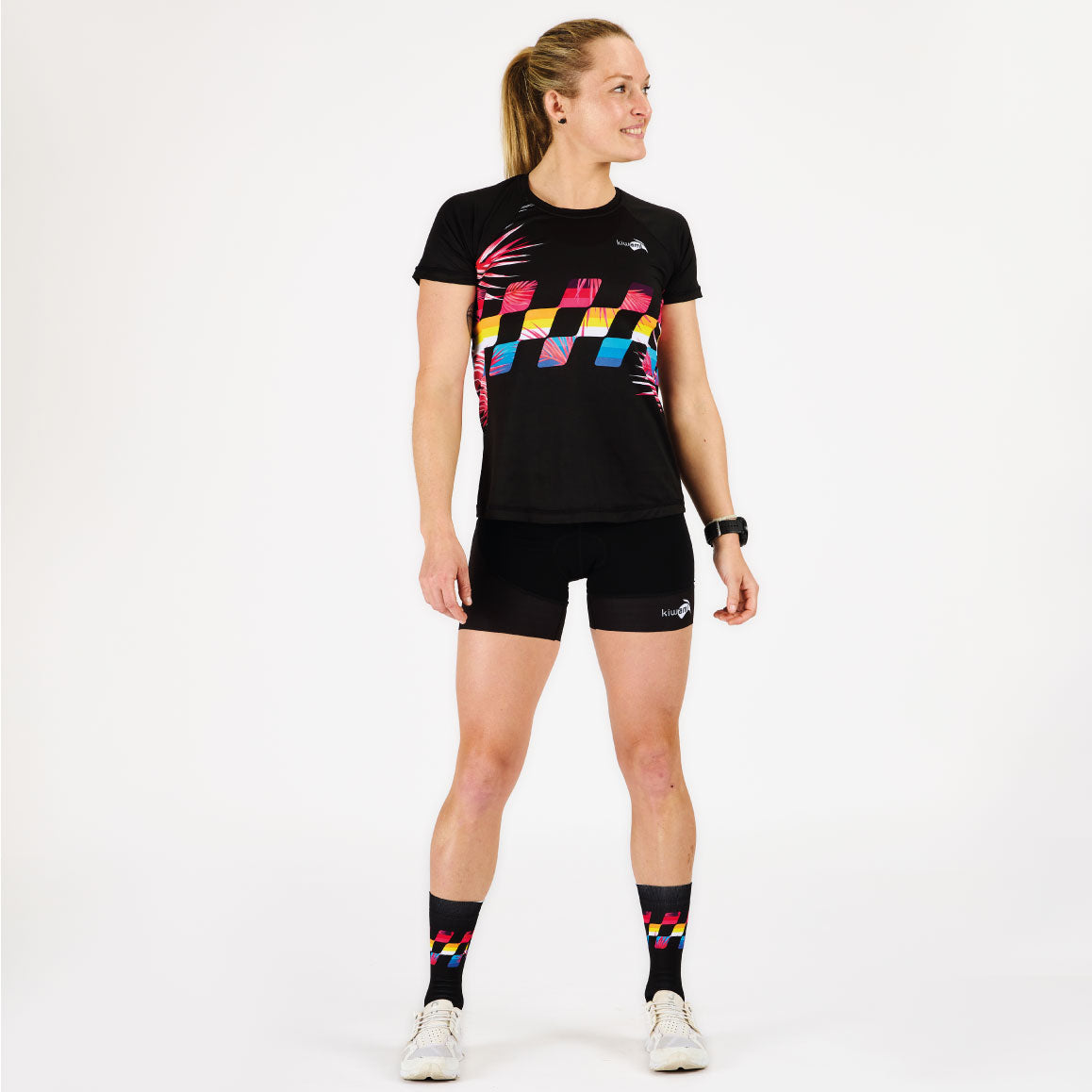 WOMEN'S RUNNING TEE-SHIRT FINISHER BLACK