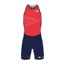 Load image into Gallery viewer, usa triathlon usatri triathlete trisuit color USA 2023 Kiwami Sports Front --