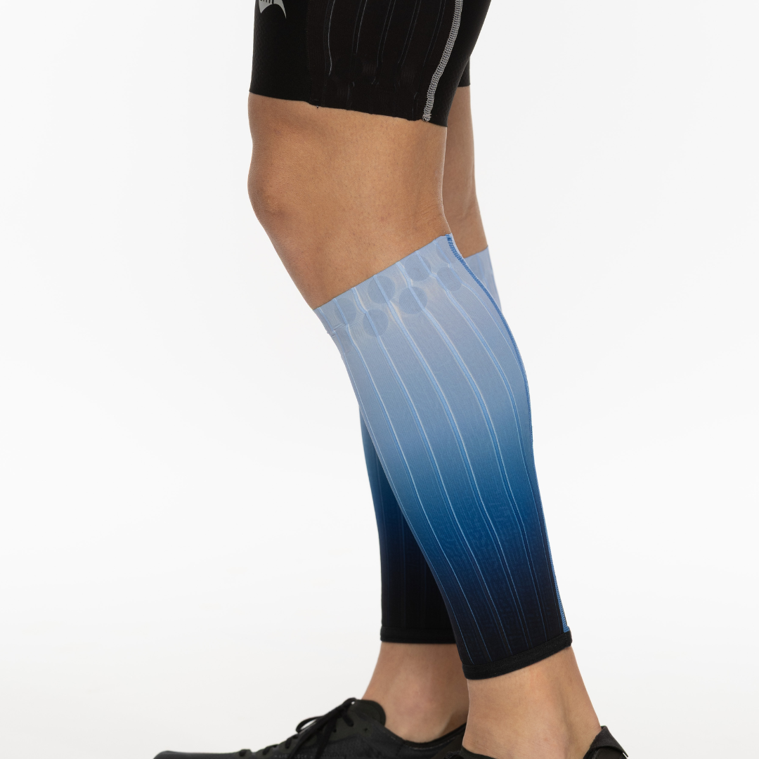 The Elite Aero Calf Sleeves – Fastest Aero Sleeves to Reduce Drag & Save Watts in Triathlon Cycling