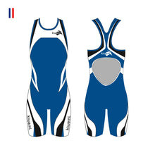 Load image into Gallery viewer, RIO OPENBACK Black Blue White women triathlon suit
