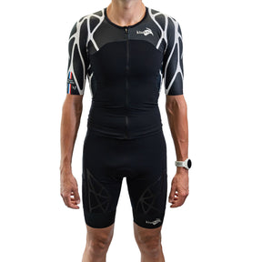 Triathlon suit black high performance ironman kiwami sports