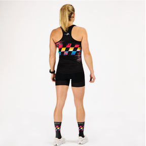 Sleeveless running tops for women to keep you cool, dry, and comfortable. Ideal for training on warm days. Made by Kiwami Sports, triathlon brand since 2003