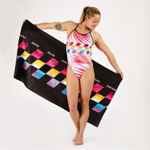 Load image into Gallery viewer, Performance swimwear made to last, made ethically from high performance materials, chlorine resistant. Kiwami Sports triathlon swim bike run triathletes. one-piece swimsuit, very feminine and modern with vivid colors.
