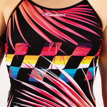 Load image into Gallery viewer, Performance swimwear made to last, made ethically from high performance materials, chlorine resistant. Kiwami Sports triathlon swim bike run triathletes. one-piece swimsuit, very feminine and modern with vivid colors.
