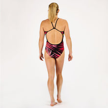 Load image into Gallery viewer, Performance swimwear made to last, made ethically from high performance materials, chlorine resistant. Kiwami Sports triathlon swim bike run triathletes. one-piece swimsuit, very feminine and modern with vivid colors.
