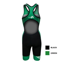 Load image into Gallery viewer, PRIMA 2 RACE OPENBACK TRISUIT BLACK GREEN
